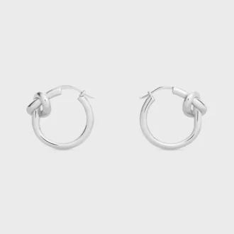 Kleine Creolen aus Messing mit Rhodium-Finish