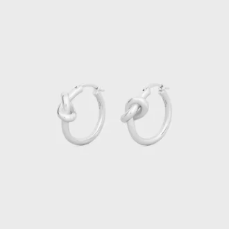 Kleine Creolen aus Messing mit Rhodium-Finish