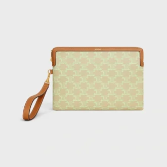 Kleine Tasche mit Riemen aus Cuir Triomphe in Toile Triomphe und Kalbsleder
