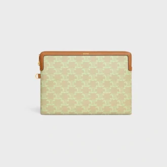 Kleine Tasche mit Riemen aus Cuir Triomphe in Toile Triomphe und Kalbsleder