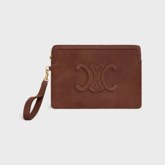 Kleine Tasche mit Riemen Cuir Triomphe aus genarbtem Kalbsleder