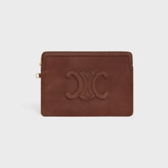 Kleine Tasche mit Riemen Cuir Triomphe aus genarbtem Kalbsleder