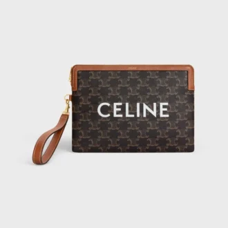 Kleine Tasche mit Riemen Cuir Triomphe aus Triomphe Canvas mit CELINE-Print