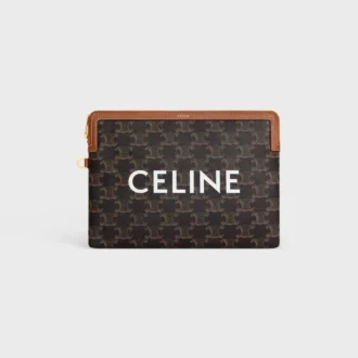 Kleine Tasche mit Riemen Cuir Triomphe aus Triomphe Canvas mit CELINE-Print