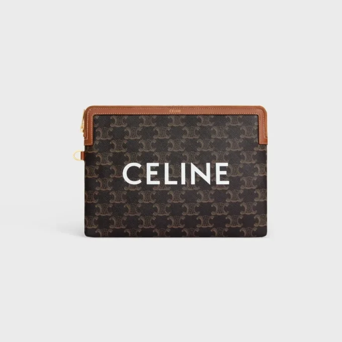 Kleine Tasche mit Riemen Cuir Triomphe aus Triomphe Canvas mit CELINE-Print Kleine Tasche mit Riemen Cuir Triomphe aus Triomphe Canvas mit CELINE-Print