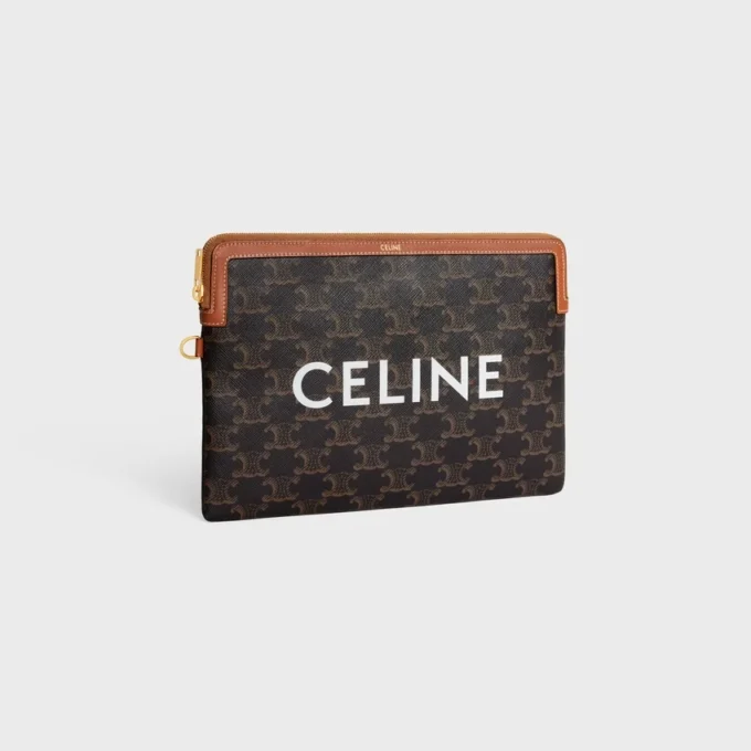 Kleine Tasche mit Riemen Cuir Triomphe aus Triomphe Canvas mit CELINE-Print Kleine Tasche mit Riemen Cuir Triomphe aus Triomphe Canvas mit CELINE-Print
