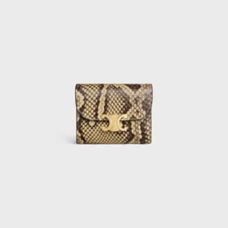 Kleine Triomphe-Brieftasche mit Klappe aus Pythonleder