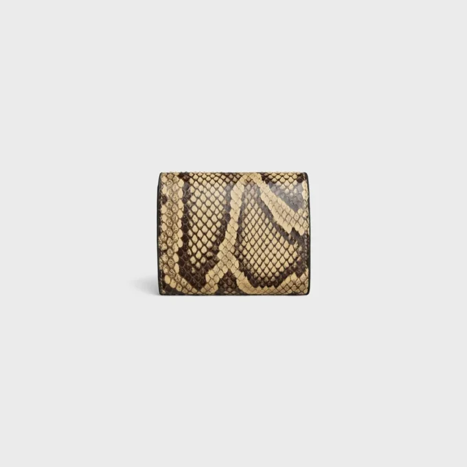 Kleine Triomphe-Brieftasche mit Klappe aus Pythonleder