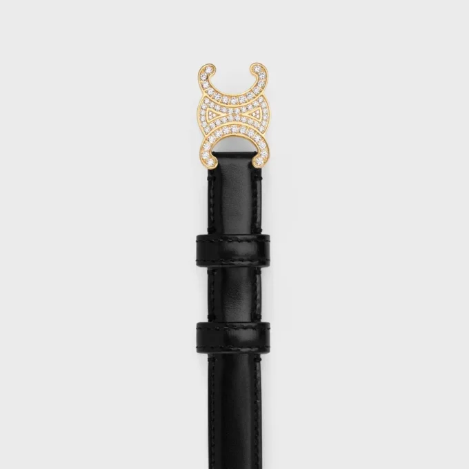 Kleiner 18-mm-Triomphe-Gürtel mit Strass aus Taurillon-Leder