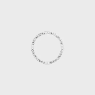Kleines Triomphe-Gourmette-Armband aus Messing mit Rhodium-Finish