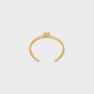 Knot Double Cuff aus Messing mit Goldfinish