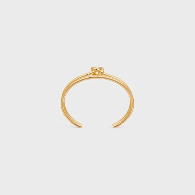 Knot Double Cuff aus Messing mit Goldfinish