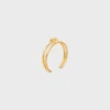 Knot Double Cuff aus Messing mit Goldfinish