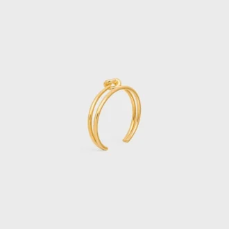 Knot Double Cuff aus Messing mit Goldfinish