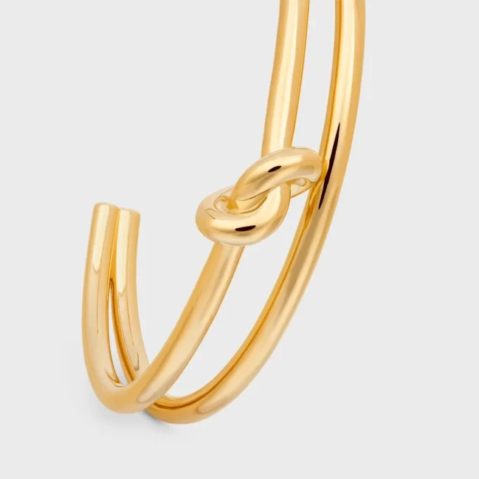 Knot Double Cuff aus Messing mit Goldfinish
