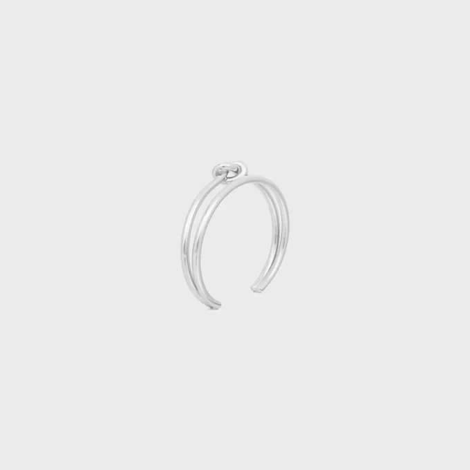 Knot Double Cuff aus Messing mit Rhodium-Finish
