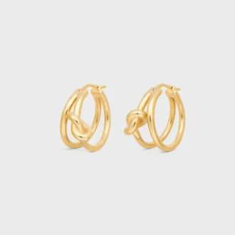 Knot Double Hoops aus Messing mit Goldfinish