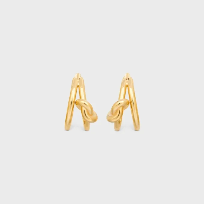 Knot Double Hoops aus Messing mit Goldfinish Knot Double Hoops aus Messing mit Goldfinish