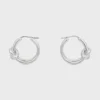 Knot Double Hoops aus Messing mit Rhodium-Finish Knot Double Hoops aus Messing mit Rhodium-Finish