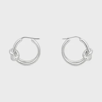 Knot Double Hoops aus Messing mit Rhodium-Finish