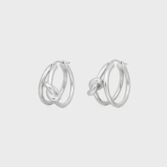 Knot Double Hoops aus Messing mit Rhodium-Finish