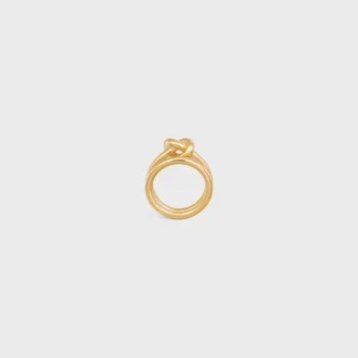 Knot Double Ring aus Messing mit Goldfinish