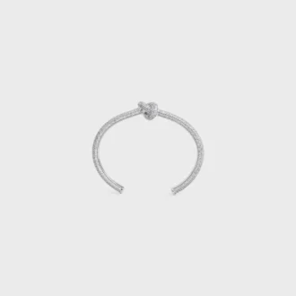 Knot Sparkle Armreif aus Strass und Messing mit Rhodium-Finish
