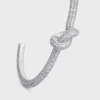 Knot Sparkle Armreif aus Strass und Messing mit Rhodium-Finish Knot Sparkle Armreif aus Strass und Messing mit Rhodium-Finish