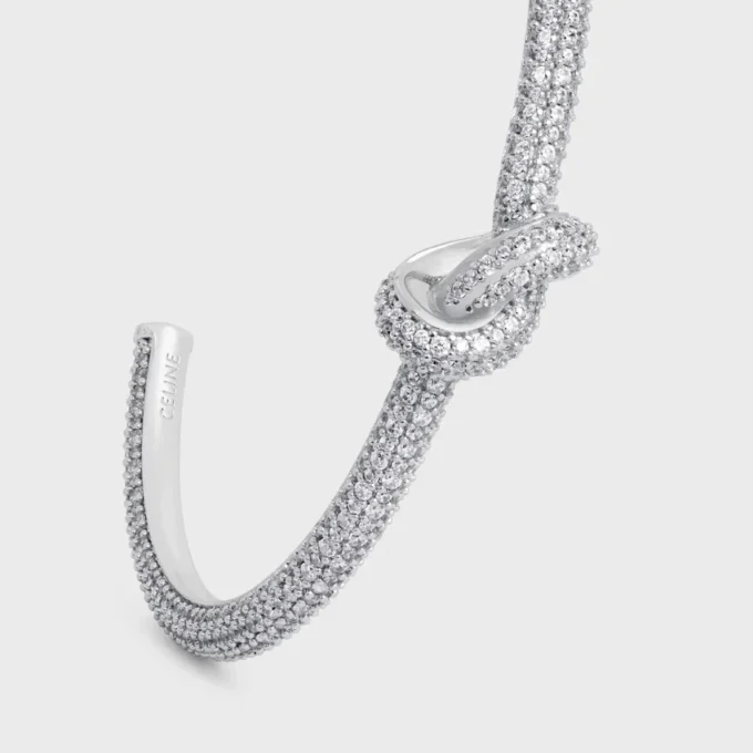 Knot Sparkle Armreif aus Strass und Messing mit Rhodium-Finish Knot Sparkle Armreif aus Strass und Messing mit Rhodium-Finish