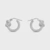 Knot Sparkle Hoops aus Strass und Messing mit Rhodium-Finish Knot Sparkle Hoops aus Strass und Messing mit Rhodium-Finish