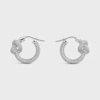 Knot Sparkle Hoops aus Strass und Messing mit Rhodium-Finish