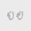 Knot Sparkle Hoops aus Strass und Messing mit Rhodium-Finish Knot Sparkle Hoops aus Strass und Messing mit Rhodium-Finish