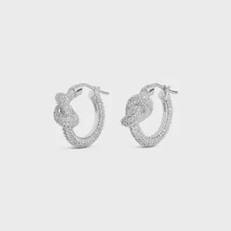 Knot Sparkle Hoops aus Strass und Messing mit Rhodium-Finish