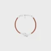 Knotenarmband aus Kalbsleder und Messing mit Rhodiumbeschichtung