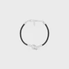 Knotenarmband aus Kalbsleder und Messing mit Rhodiumbeschichtung