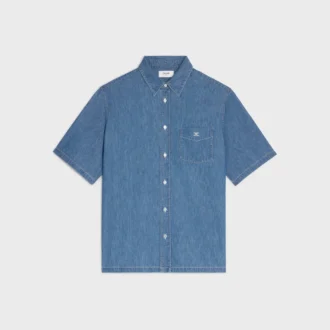 Kurzarmhemd aus Baumwoll-Denim