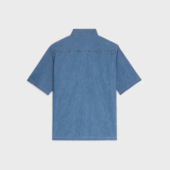 Kurzarmhemd aus Baumwoll-Denim