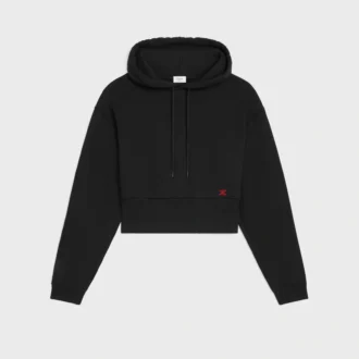 Kurzer Hoodie aus Baumwollfleece