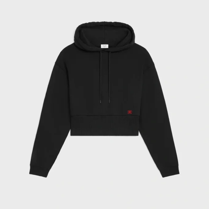 Kurzer Hoodie aus Baumwollfleece Kurzer Hoodie aus Baumwollfleece