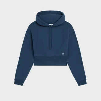 Kurzer Hoodie aus Baumwollfleece