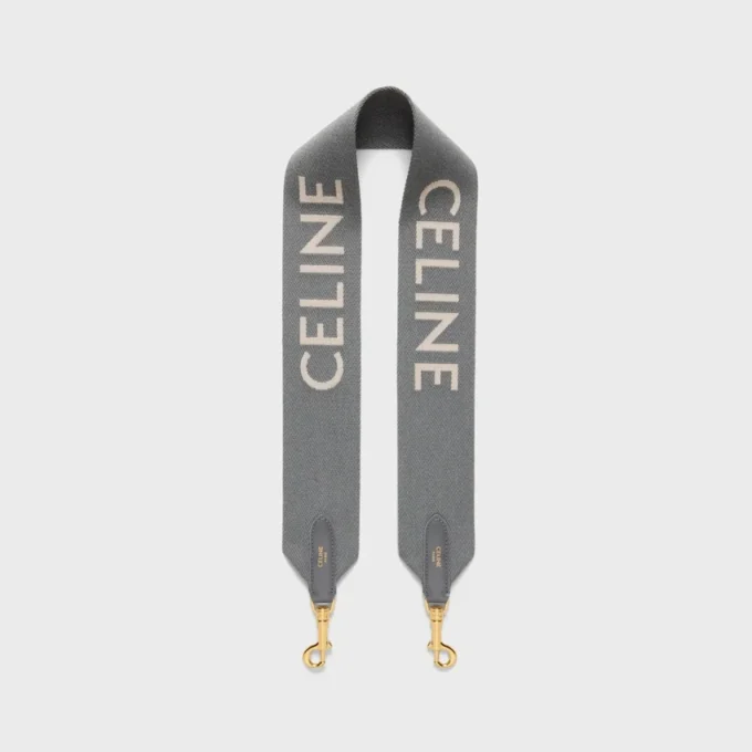 Kurzer Riemen aus Wolle mit CELINE-Jacquard Kurzer Riemen aus Wolle mit CELINE-Jacquard