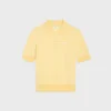 Kurzärmeliger Polo-Pullover aus feiner Baumwolle