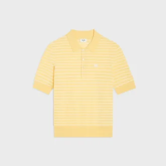 Kurzärmeliger Polo-Pullover aus feiner Baumwolle