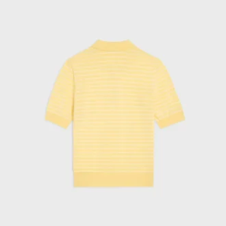 Kurzärmeliger Polo-Pullover aus feiner Baumwolle