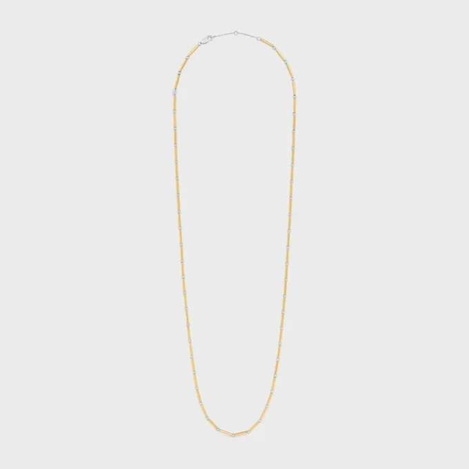 Lange Halskette mit Anhängern aus Messing mit Gold- und Rhodium-Finish Lange Halskette mit Anhängern aus Messing mit Gold- und Rhodium-Finish