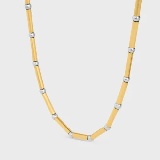 Lange Halskette mit Anhängern aus Messing mit Gold- und Rhodium-Finish Lange Halskette mit Anhängern aus Messing mit Gold- und Rhodium-Finish