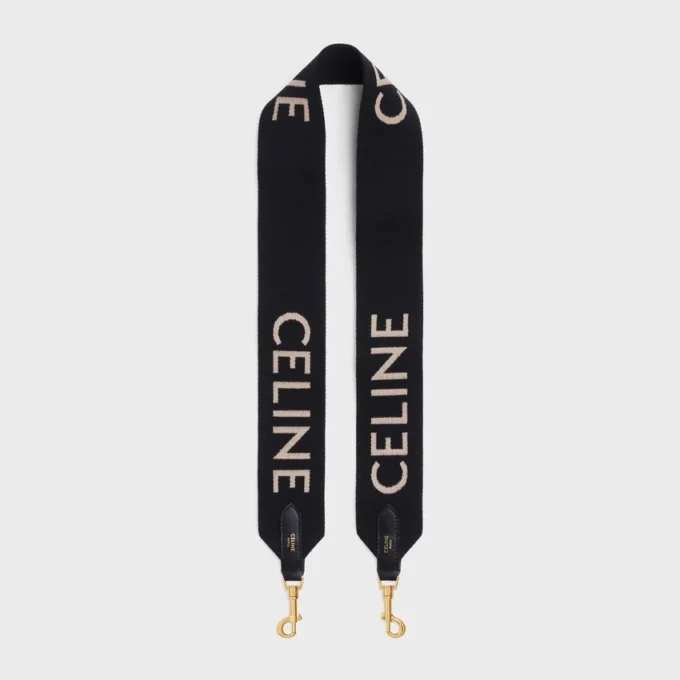 Langer Riemen aus Wolle mit CELINE-Jacquard Langer Riemen aus Wolle mit CELINE-Jacquard