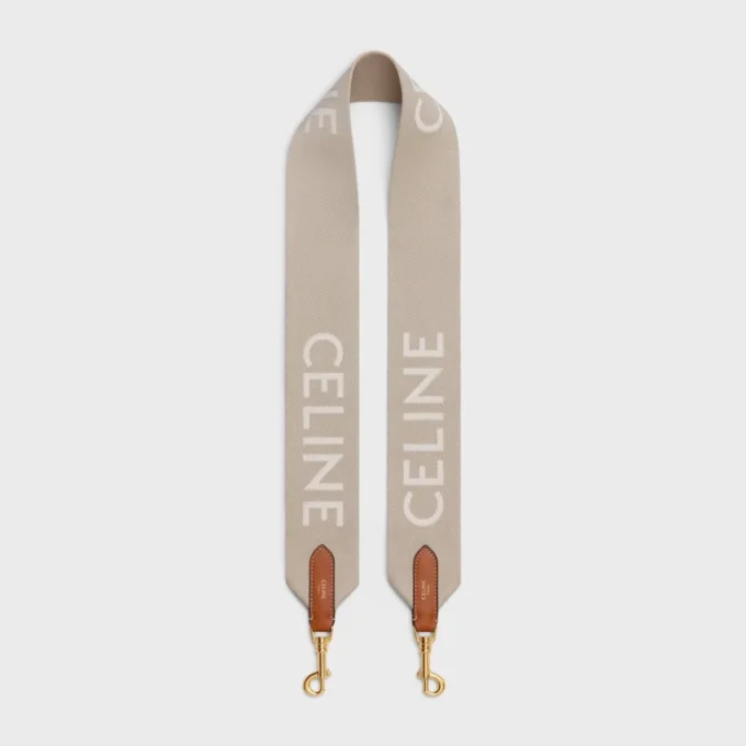 Langer Riemen aus Wolle mit CELINE-Jacquard
