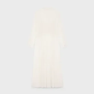 Langes Hemdkleid aus Baumwoll-Seiden-Crepon