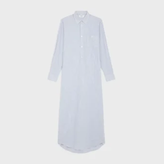 Langes Hemdkleid aus gestreifter Baumwolle